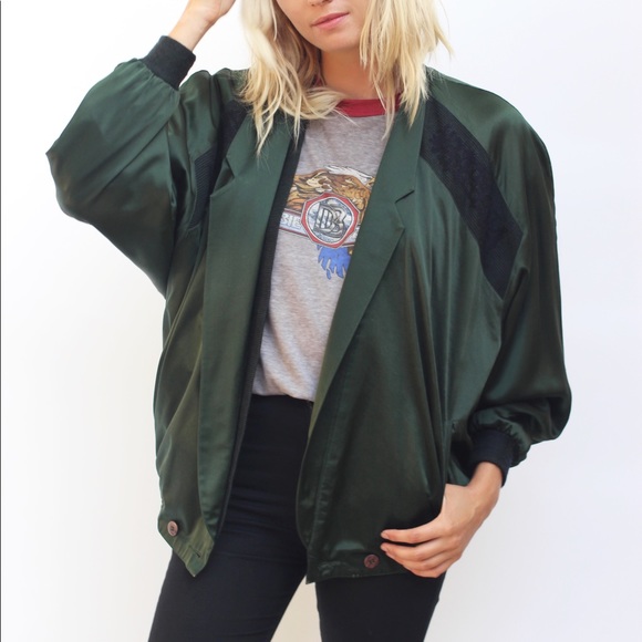 Vintage Bugatchi Silk Bomber Jacket - Picture 1 of 5